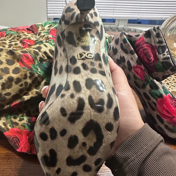 Dolce & Gabbana Floral Leopard Heeled Boots - Picture 3 of 6